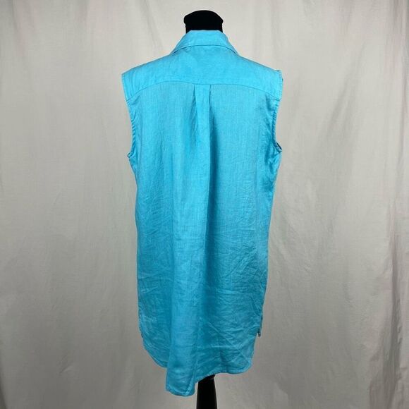 Islander Linen Blue Longline Vest Button Down Tunic - Women’s XL - Picture 3 of 7
